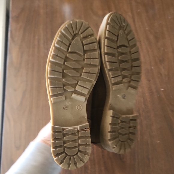 St. John's Bay Brown Ankle Boots with Knit Accent - Picture 4 of 5